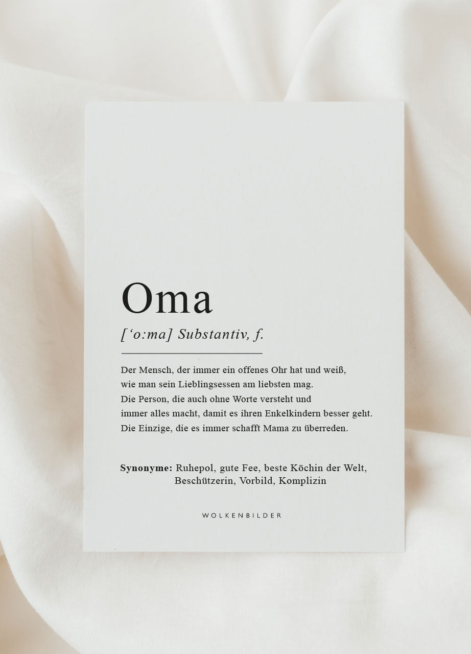 Postkarte No. 85 "OMA DEFINITION"