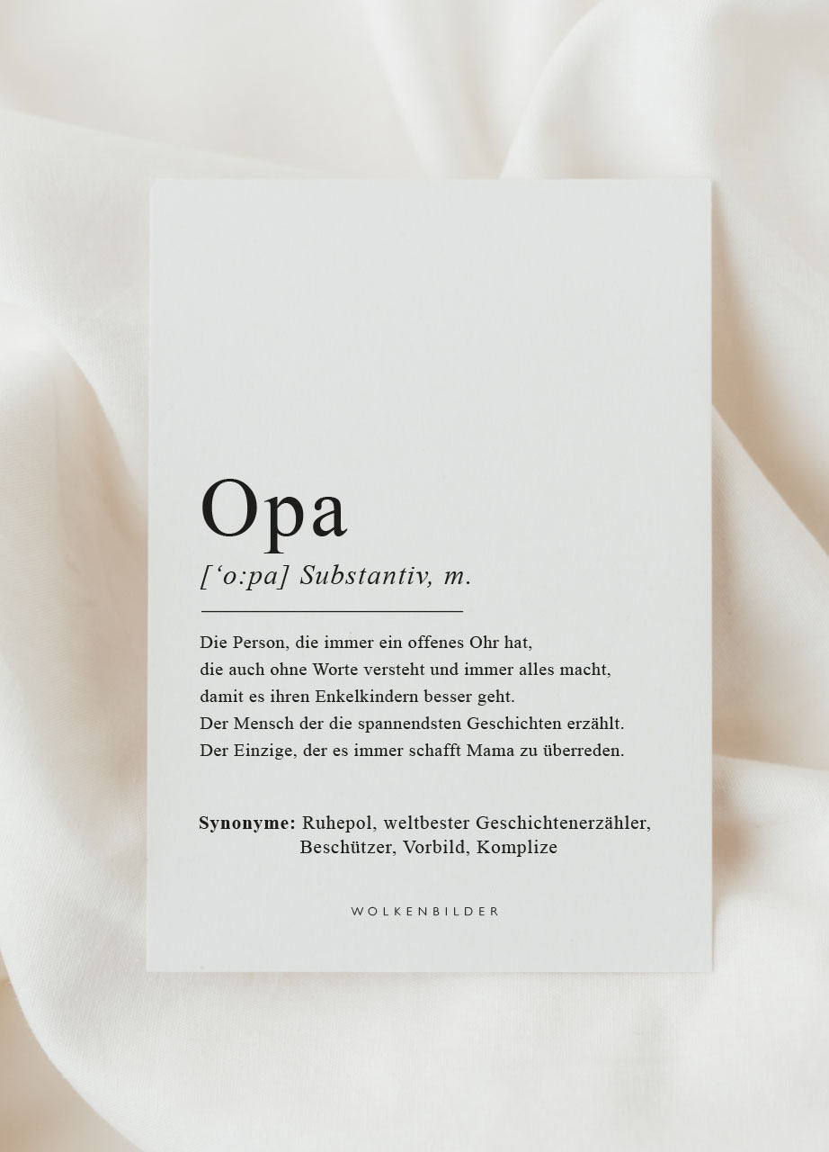 Postkarte No. 86 "OPA DEFINITION"