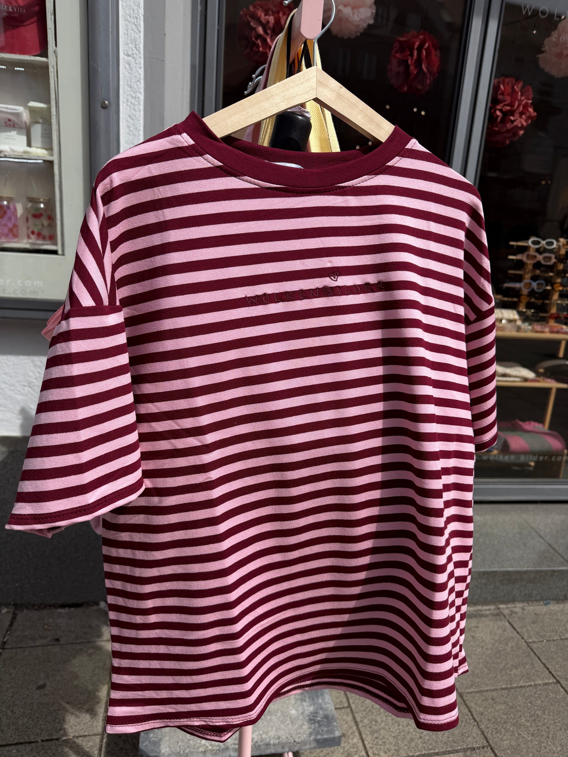 Oversized Shortsleeve stripes (burgundy / pink)