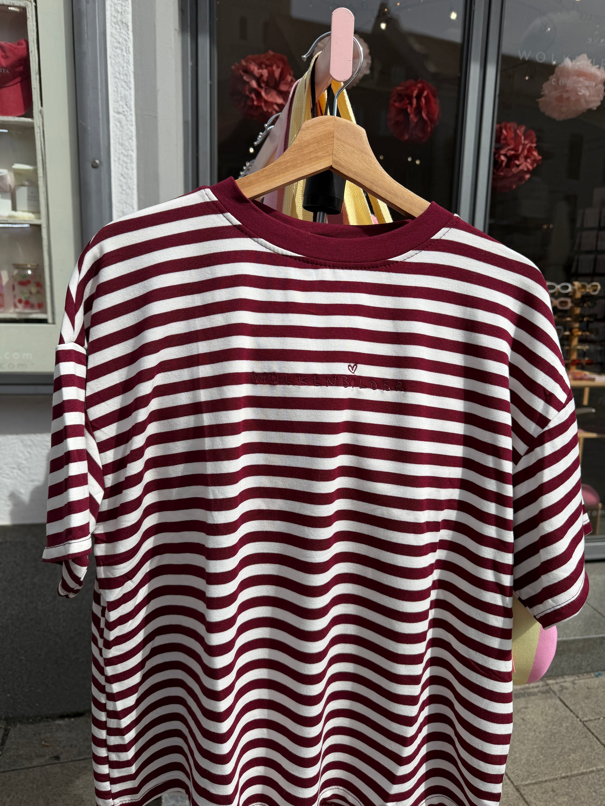 Oversized Shortsleeve stripes (bordeaux / white)
