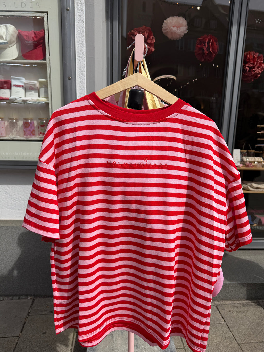 Oversized Shortsleeve stripes (red / pink)