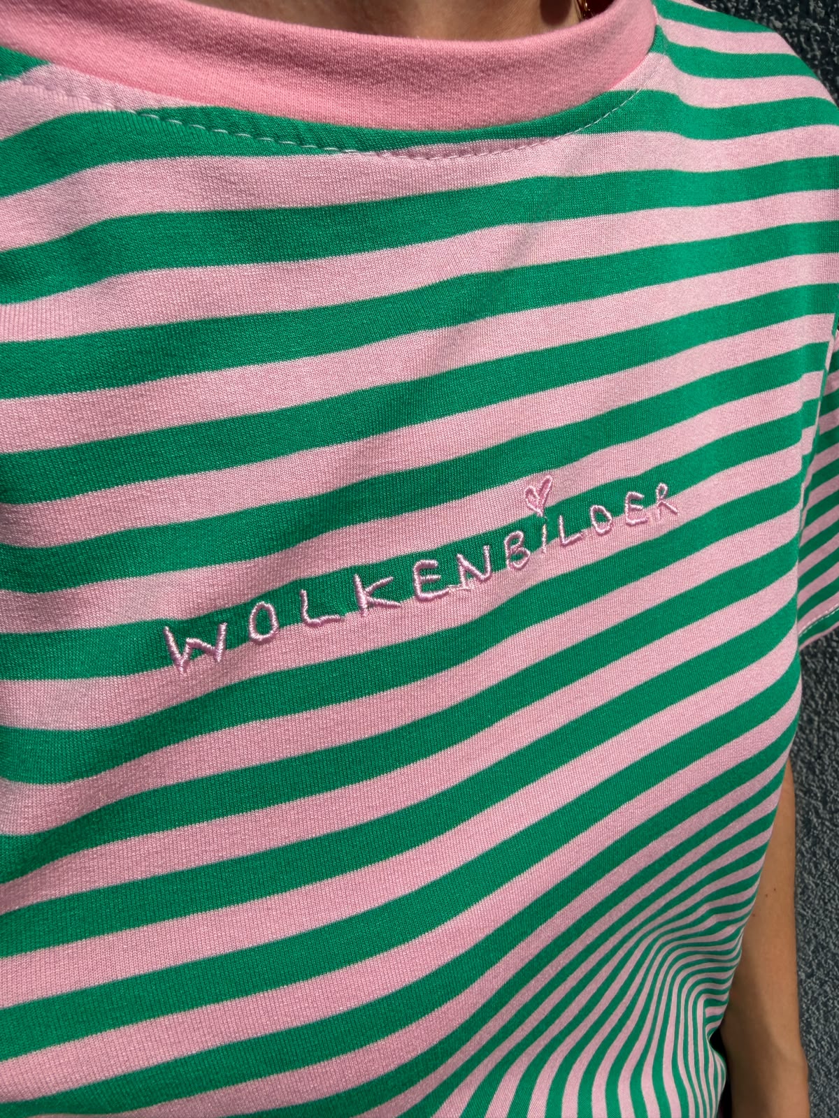 Oversized Shortsleeve stripes (green/pink)