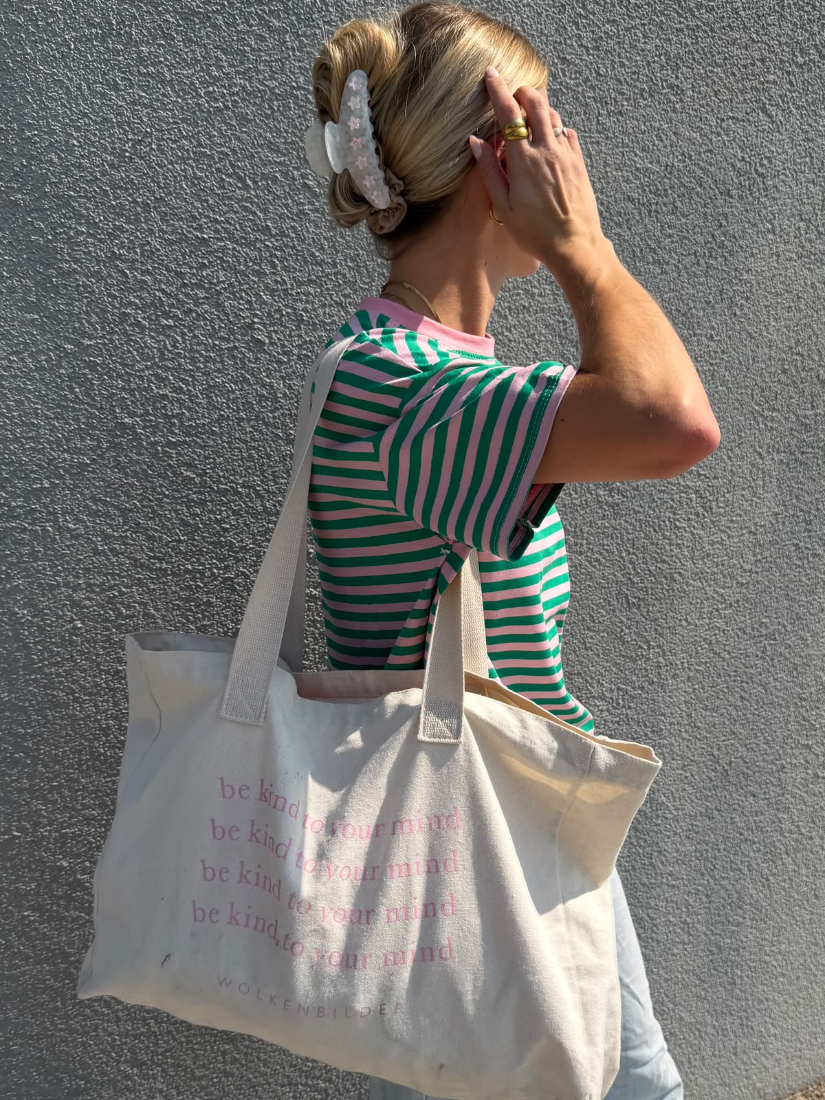 Oversized Shortsleeve stripes (green/pink)