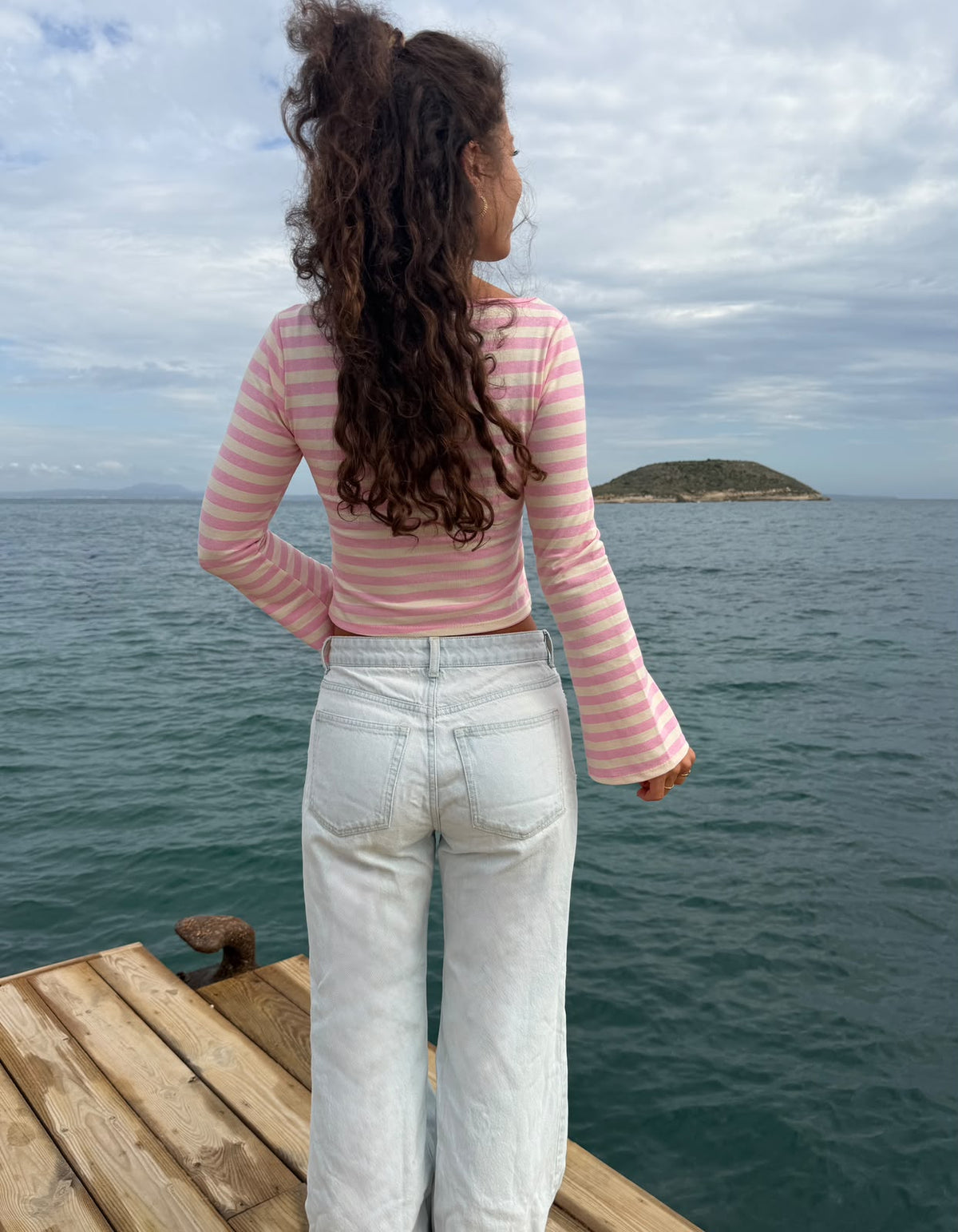 Longsleeve "BLAIRE" Creme/Rosa