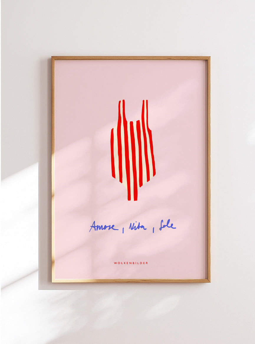 Poster No. 68.2 "AMORE, VITA, SOLE" (PINK)