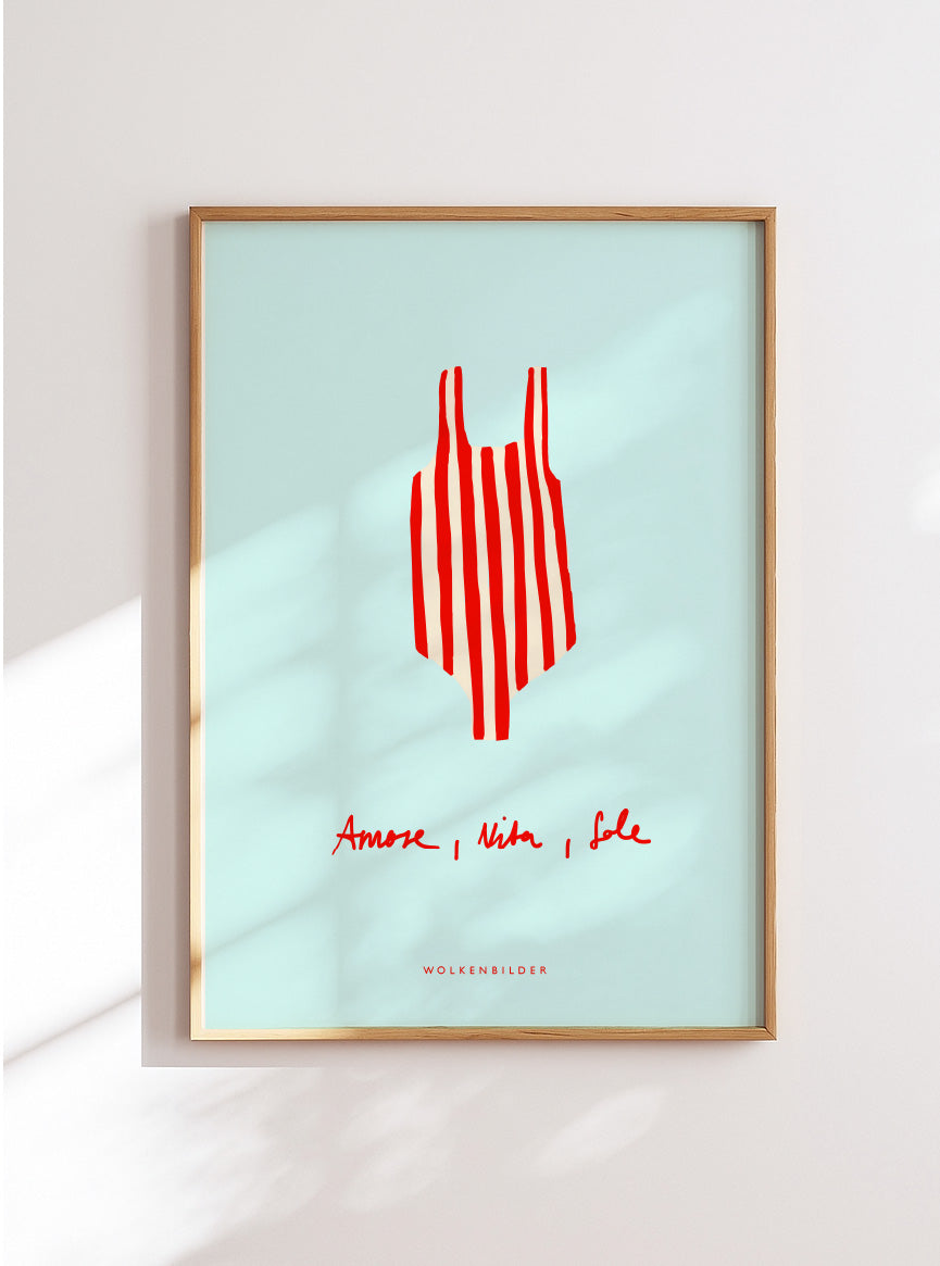 Poster No. 68 "AMORE, VITA, SOLE" (BLUE)